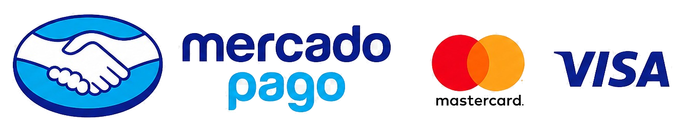 Métodos de pago: Mercado Pago, Mastercard, Visa